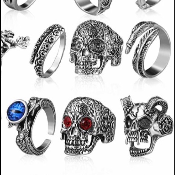 Vintage-Style Punk Large Red Dragon Eye Silver Alloy Adjustable Ring H217 - Picture 11 of 16